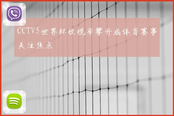 CCTV5世界杯收视率攀升成体育赛事关注焦点